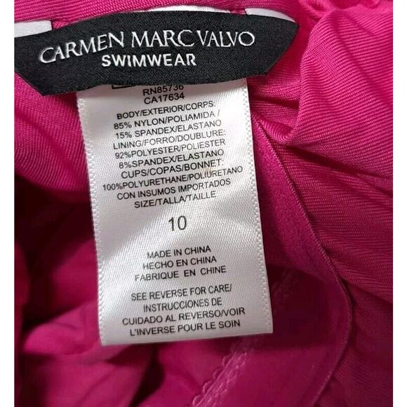 NWTCarmen Marc Valvo One-Shoulder Side-Cutout One-Piece Swimsuit Women's Size 10 - Picture 11 of 13